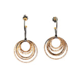 Stardust Gold & Silver Layered, Swaying Hoop Earrings