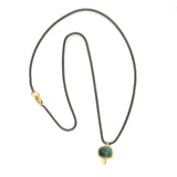 Green Tourmaline and Diamond Charm Necklace