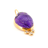Amethyst Scarab Pendant with Diamonds Necklace