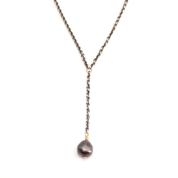 BLACK PEARL NECKLACE – Rimor Jewelry
