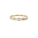 Leafy Gold Diamond Ring