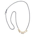 Blackened Silver, Gold, & Rough Diamond Necklace