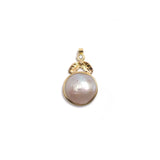 Mabe Pearl Gold Flower Charm & Necklace