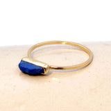 Gold Stacking Rough Lapis Ring