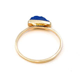 Gold Stacking Rough Lapis Ring