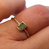 Rough Emerald Gold Stacking Ring
