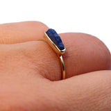 Gold Stacking Rough Lapis Ring