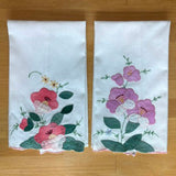 Two Applique Linen Hand Towels