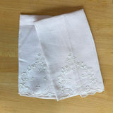 Vintage Pink & Yellow Embroidered Linen Hand Towels