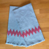 Three Cotton Hand Towels with Pink Embroidery