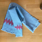 Three Cotton Hand Towels with Pink Embroidery