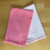 Two Vintage Pink Cotton Hand Towels