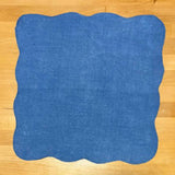 Scalloped Edge Indigo Linen Napkins