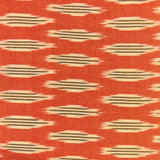 Cotton Ikat Handwoven Fabric: Orange with Cream & Black
