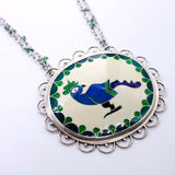 Cloisonne Enamel Peacock Necklace