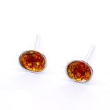 Amber Enamel Stud Earrings