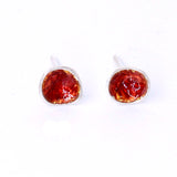 Red Enamel Stud Earrings