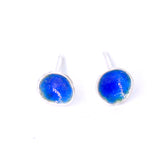 Blue Enamel Stud Earrings