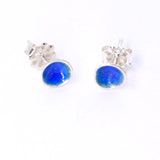Blue Enamel Stud Earrings