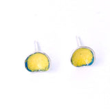Yellow Enamel Stud Earrings