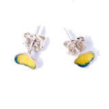Yellow Enamel Stud Earrings