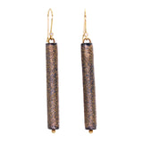 Gold Dust Cylinder Earrings