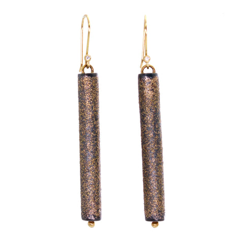 Gold Dust Cylinder Earrings