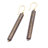 Gold Dust Cylinder Earrings