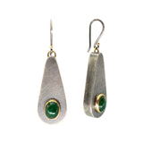 Teardrop Earrings with Emeralds