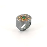 Green Tourmaline & Diamond Chunky Ring