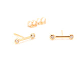 Diamond Bar Stud Earrings