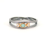 Crossover Band Turquoise & Diamond Ring