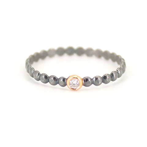 Dotted Wire Diamond Stacking Ring