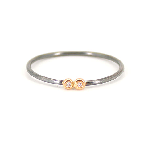 Two Diamond Stacking Ring