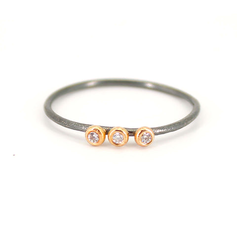 Three Diamond Stacking Ring