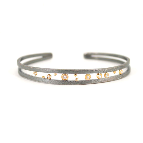 Scattered Diamond Cuff Bracelet