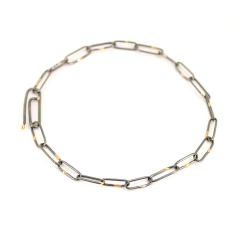 Gold Soldered Silver Link Bracelet