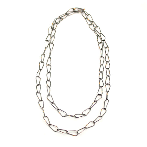 Gold Soldered Silver Link Necklace