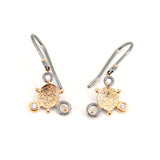 Diamond & Fun Circle Dangly Earrings