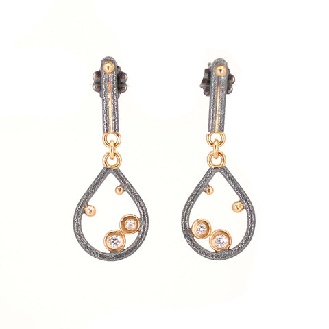 Teardrop Diamond Dangly Earrings