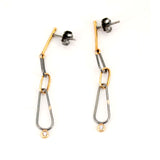 Bar & Chain Dangly Diamond Earrings