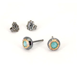 Gold Dust Amazonite Stud Earrings