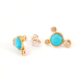 Turquoise & Diamond Earrings