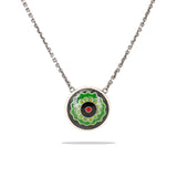 Green Mandala Enamel Necklace
