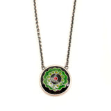 Green Mandala Enamel Necklace