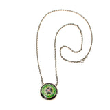 Green Mandala Enamel Necklace