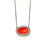 Red Lotus Enamel Necklace