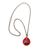 Mindful Feet Red Enamel Necklace