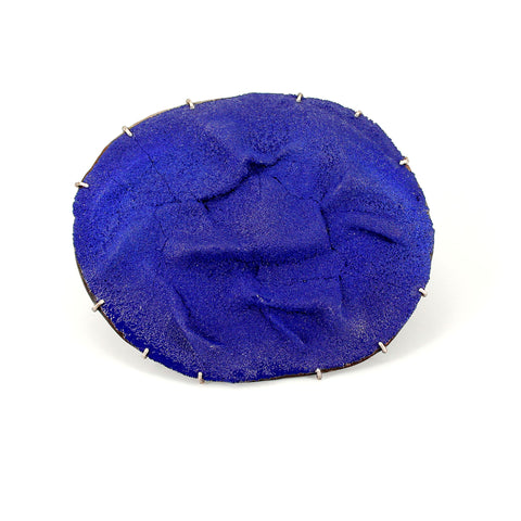 Sugar-fired Blue Enamel Brooch