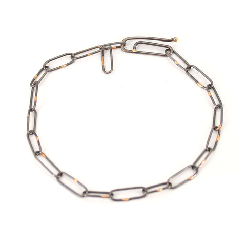 Silver & Gold Paperclip Chain Bracelet